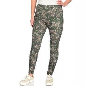Women’s One World Green Printed Leggings